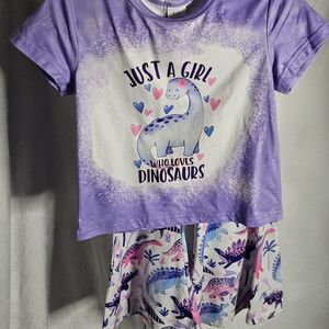 Purple Dinosaur Kids Matching Set by Just A Girl